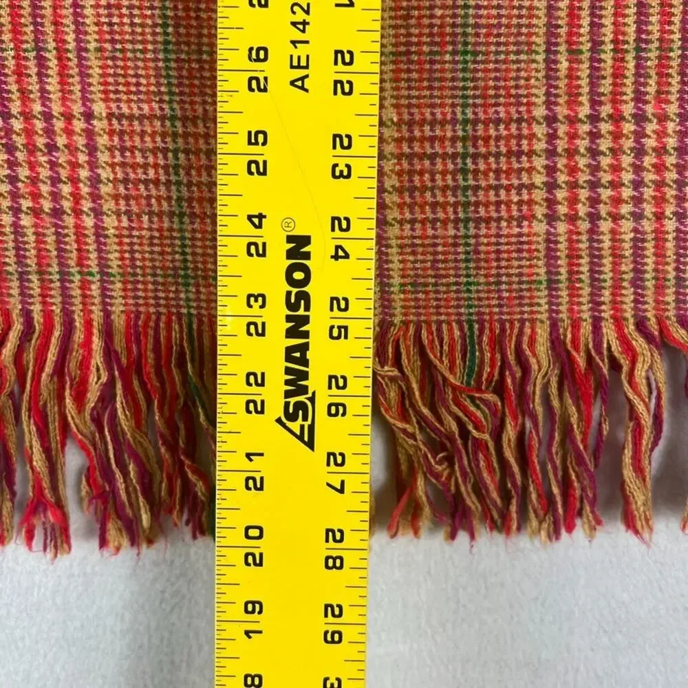 Unbranded Scarf Unisex Tweed Wool Blend Multicolor Fringe Soft Comfy